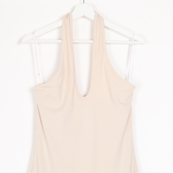 Lulus Ribbed Halter Neck Bodycon Dress - Picture 2 of 8